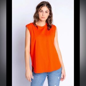 PJ SALVAGE NWT WOMEN’S BACK TO BASICS TANK IN SIZE SMALL COLOR FIRE